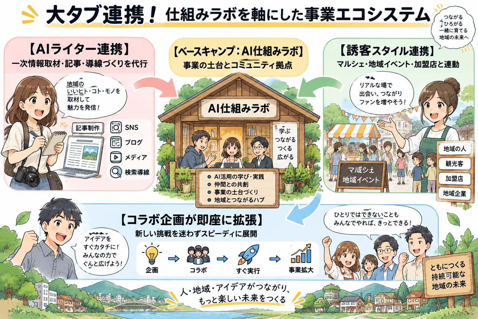 大タブ連携！AI仕組みラボを土台にしたエコシステム