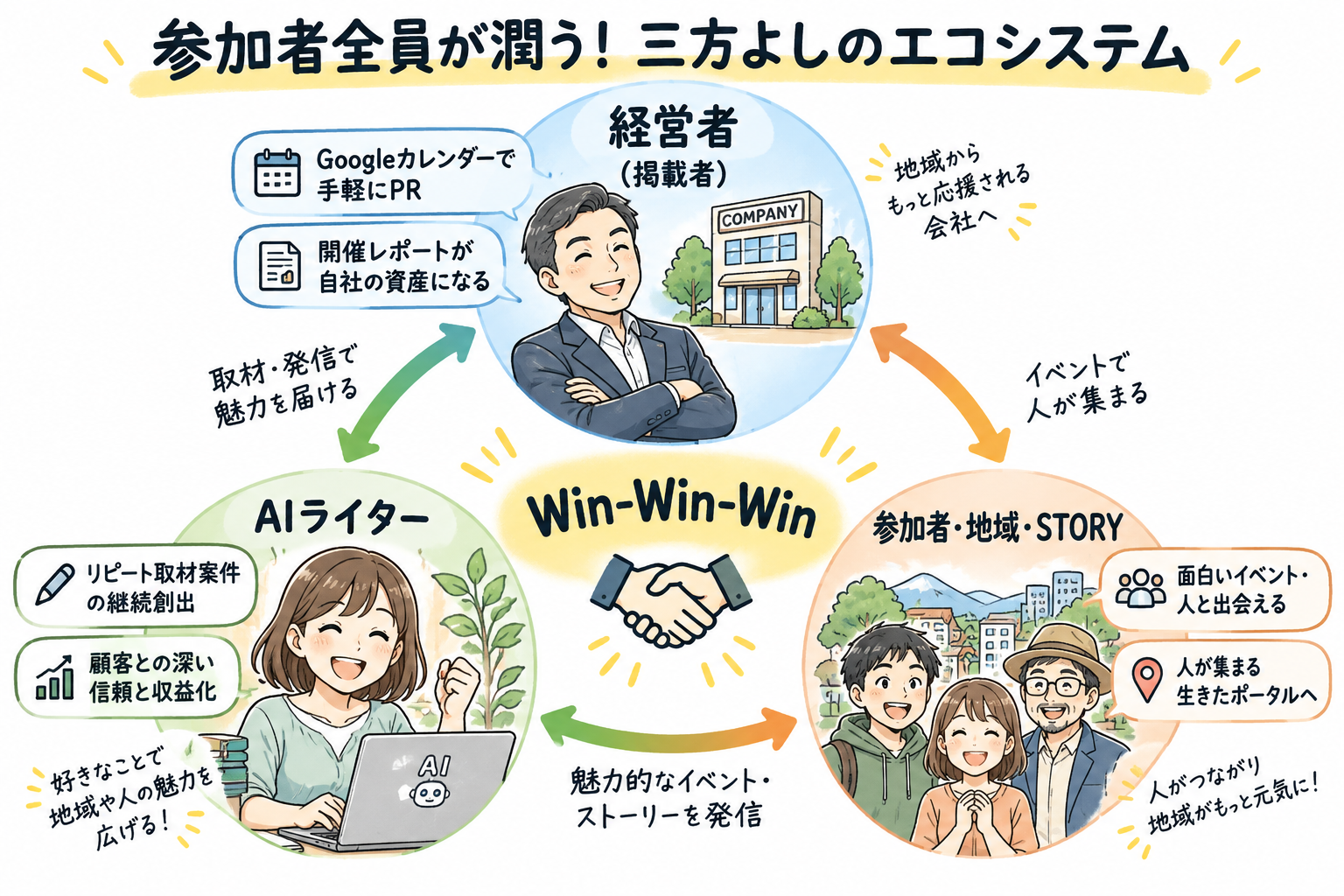 参加者全員が潤う！三方よしのエコシステム