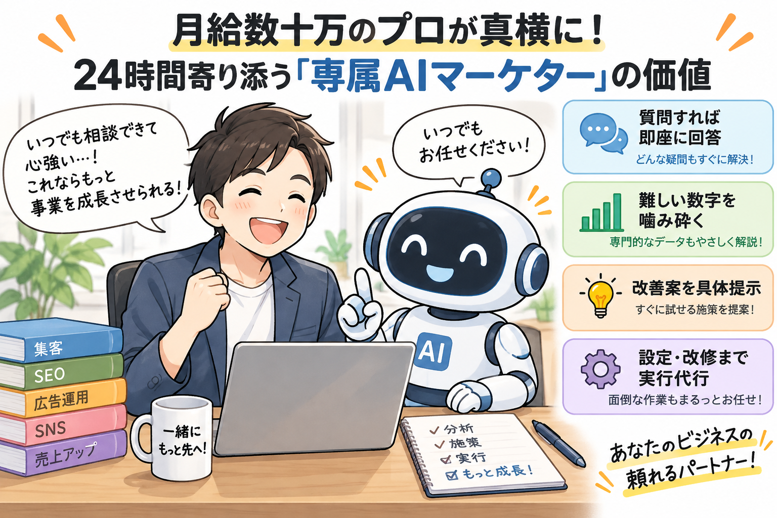 月給数十万のプロが真横に！24時間寄り添う専属AIマーケターの価値