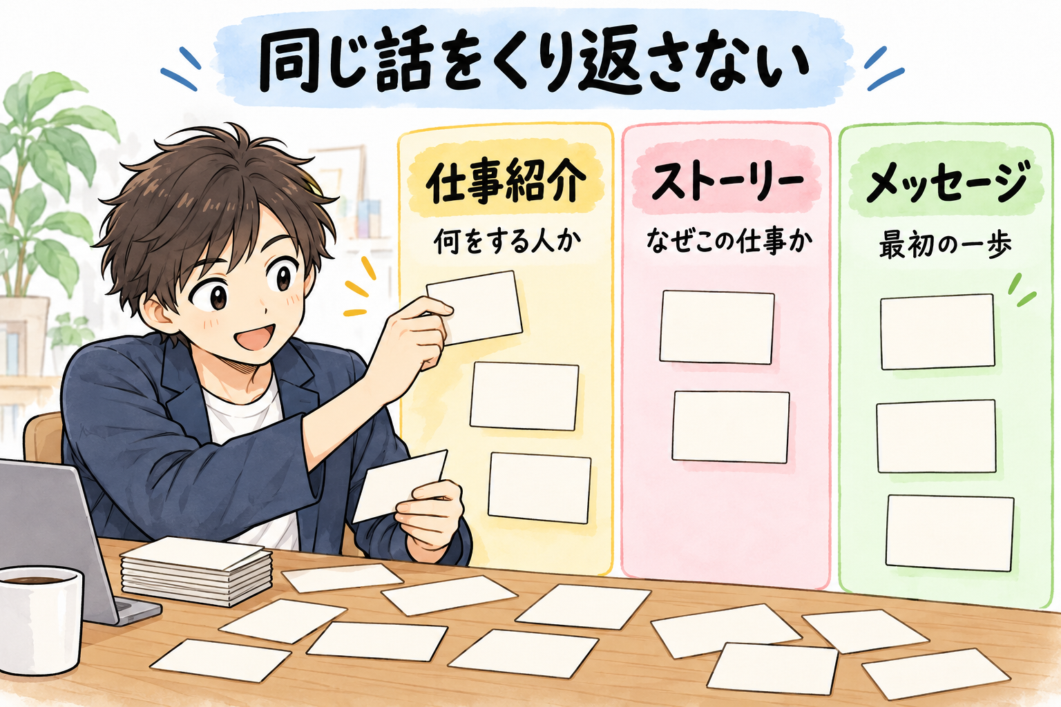 図6：3つの部分で役割を分け、同じ話をくり返さない