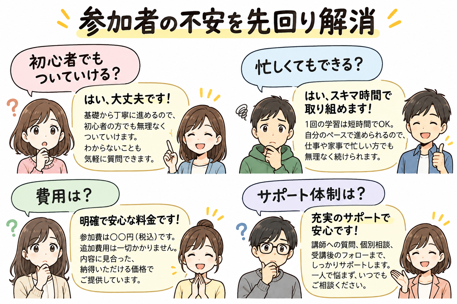 参加者の不安を先回り解消