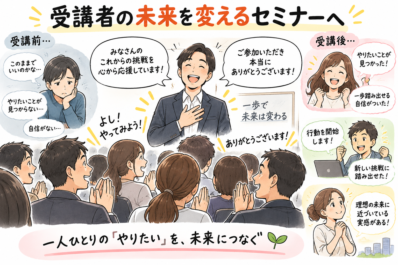 受講者の未来を変えるセミナーへ