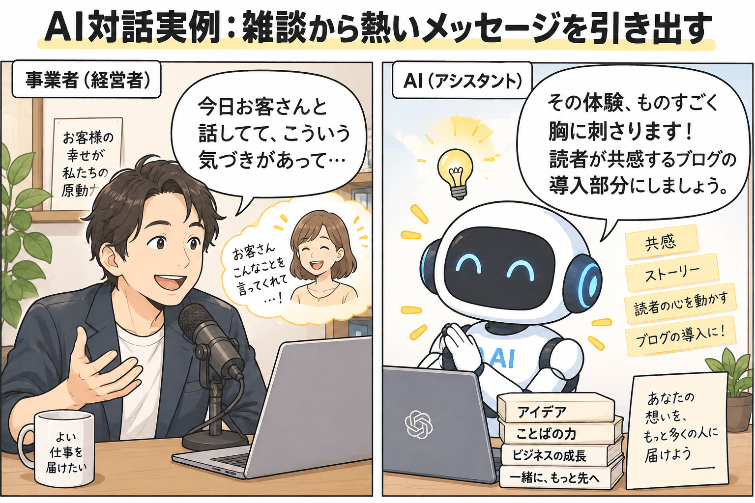 AI対話実例：雑談から熱いメッセージを引き出す