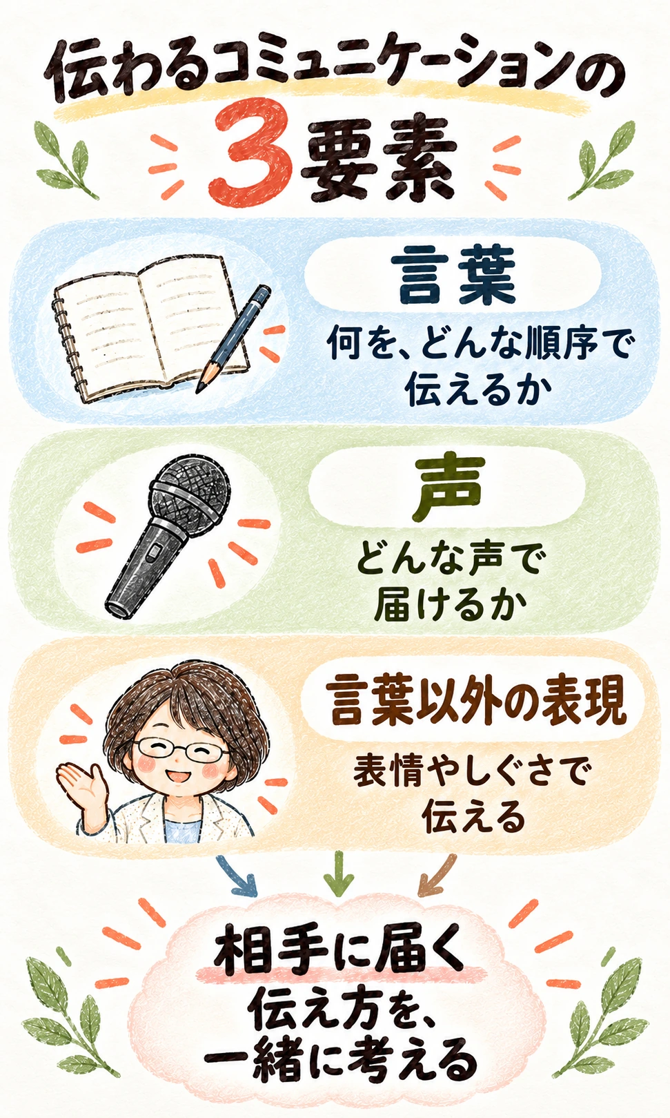 制作後：言葉・声・言葉以外の表現をまとめた図解